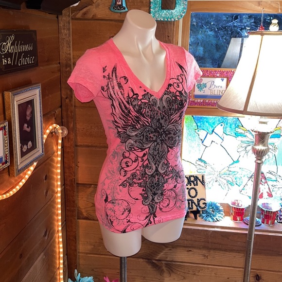 🆕RANSOM beautiful top Angel wings Cross bling NEW WITH TAGS - GREAT DEAL!!! - Picture 4 of 9